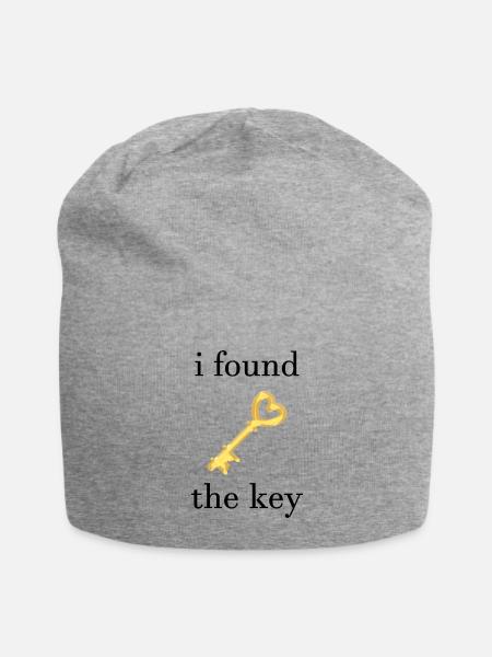 i found the key - Jersey Beanie - heather gray - Front
