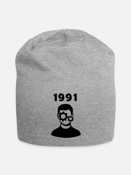 Retro Mechanical Mind 1991 – Vintage Tech Vibes - Jersey Beanie - heather gray - Front