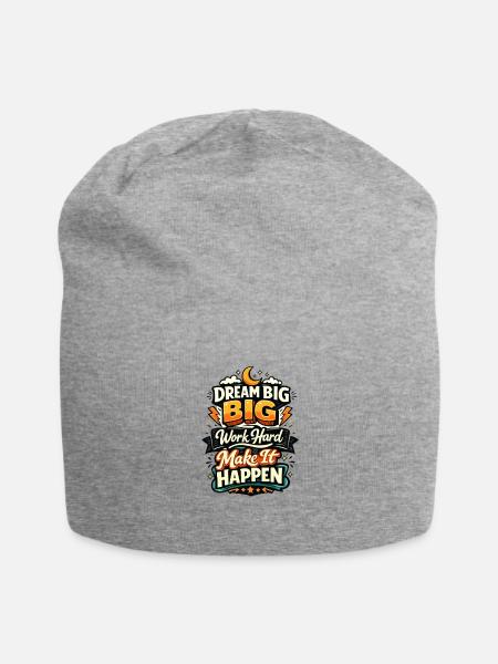 Dream Big Make It Happen - Jersey Beanie - heather gray