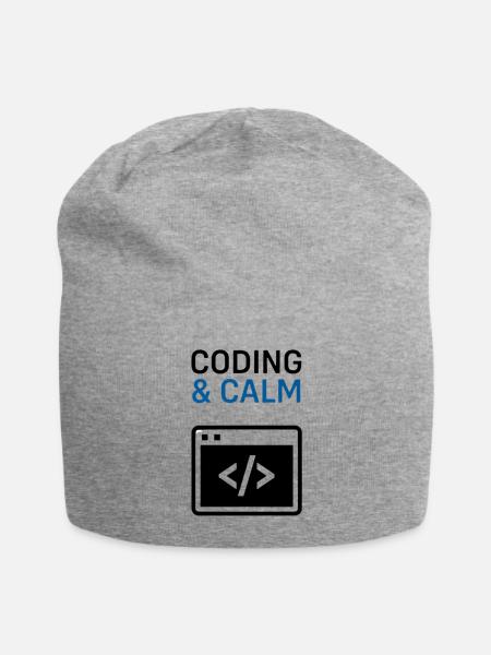 Coding & Calm: Code & Serenity - Jersey Beanie - heather gray