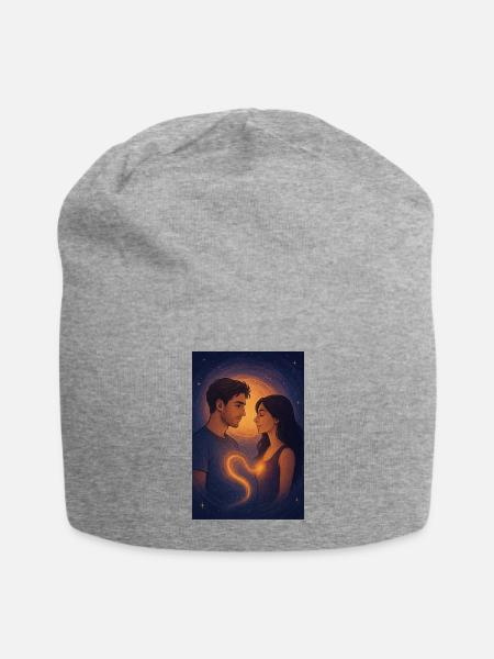 Cosmic Heartbound - Jersey Beanie - heather gray - Front