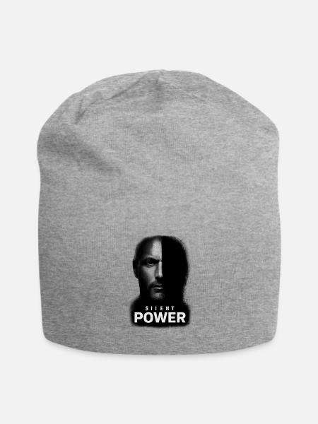 Silent Power Portrait - Jersey Beanie - heather gray