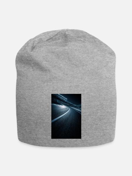Night Track Blur Neon Blue - Jersey Beanie - heather gray - Front