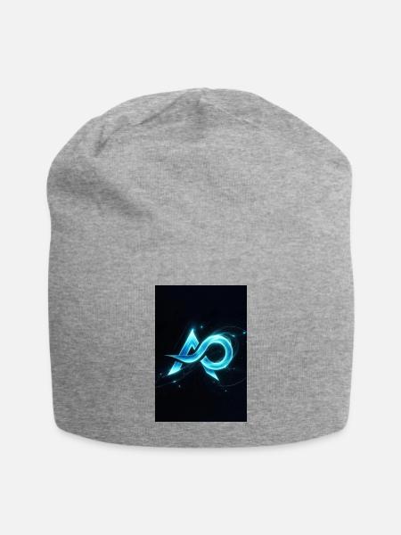 Neon A-O Glyph in Cosmic Glow - Jersey Beanie - heather gray - Front
