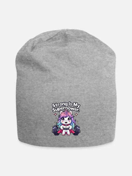 Strong Unicorn Powerlifting - Jersey Beanie - heather gray