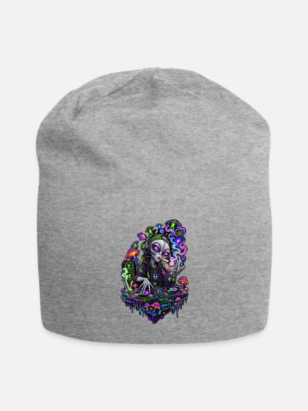 psychedelic - Jersey Beanie - heather gray - Front