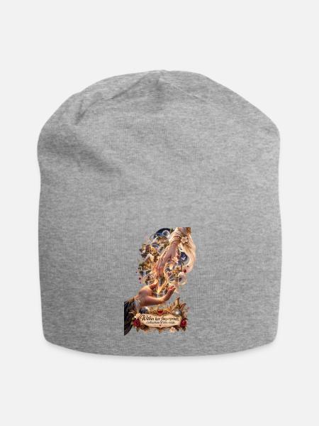 Civilizations of Love Handprint - Jersey Beanie - heather gray - Front