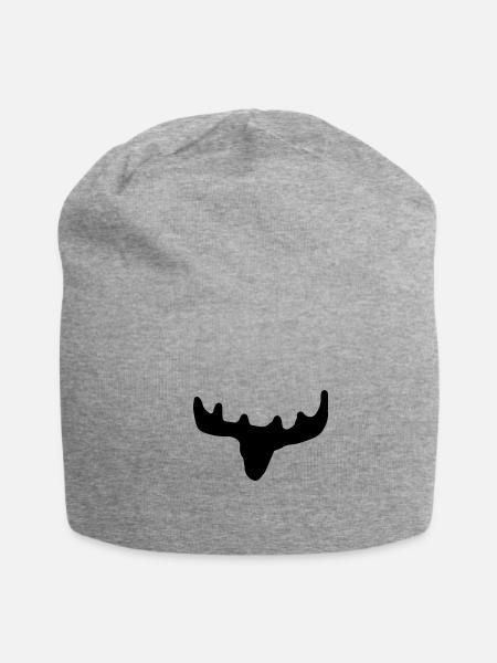 moose head - Jersey Beanie - heather gray - Front