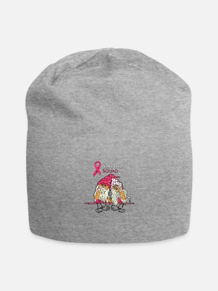 Cute Gnomes Support Squad Breast Cancer - Jersey Beanie - heather gray - Front