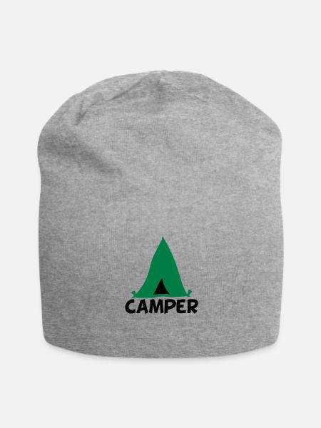 Camper tent green - Jersey Beanie - heather gray
