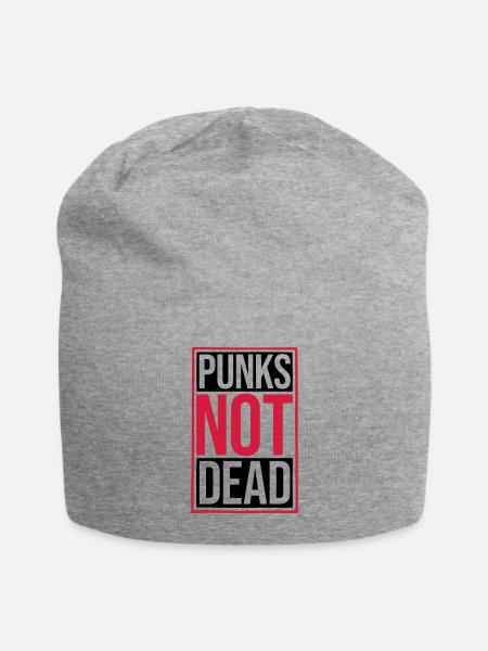 punks not dead quote - Jersey Beanie - heather gray - Front