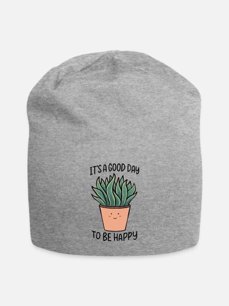 A Good Day - Jersey Beanie - heather gray - Front