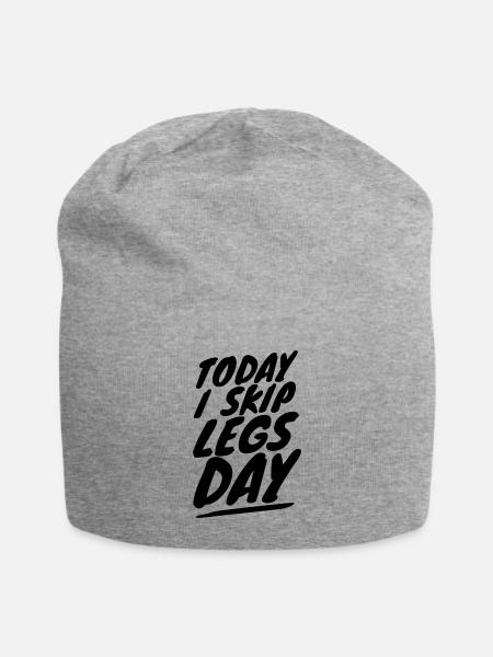 Skip Leg Day girl - Jersey Beanie - heather gray - Front