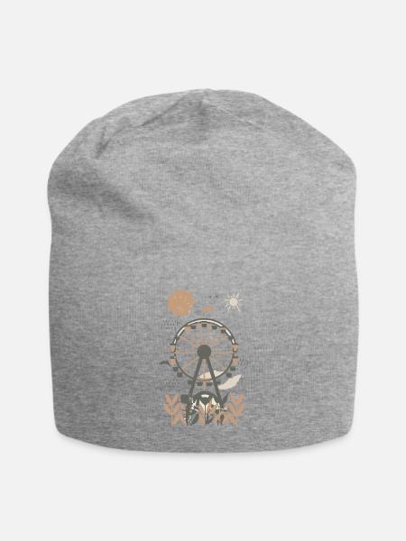 Abandoned Ferris Wheel Boho - Jersey Beanie - heather gray - Front