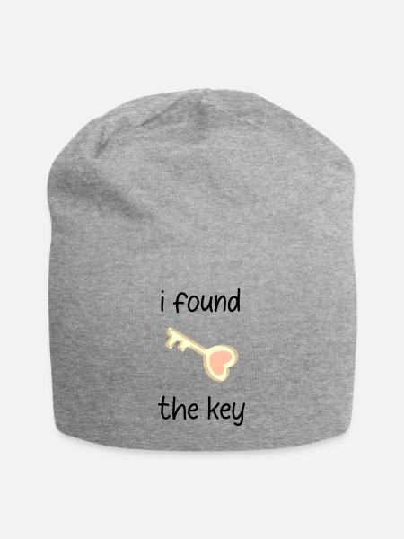 i found the key - Jersey Beanie - heather gray - Front