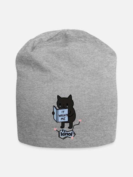 Funny Cat Gamer Bucket Hat - Jersey Beanie - heather gray - Front