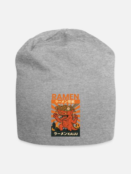 Ramen Kaiju Inferno - Jersey Beanie - heather gray - Front