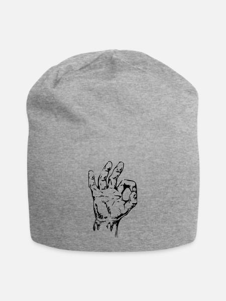 ok - Jersey Beanie - heather gray - Front