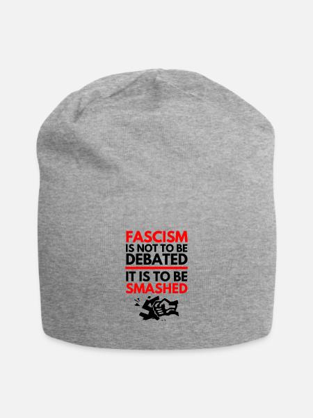 no fascism no and no - Jersey Beanie - heather gray - Front