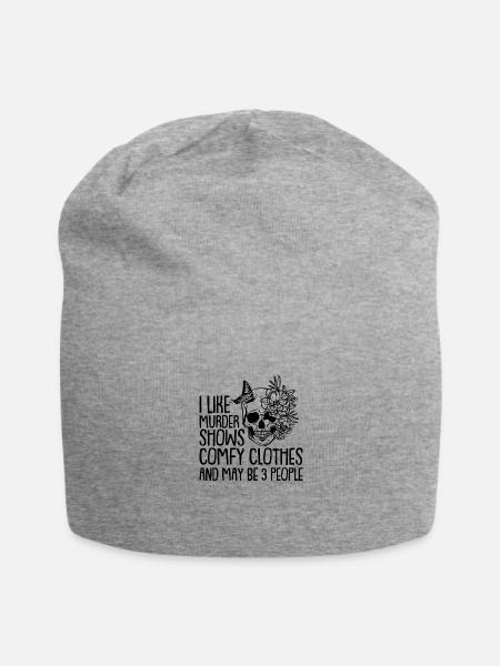 I like murder shows comfy clothes - Jersey Beanie - heather gray - Front