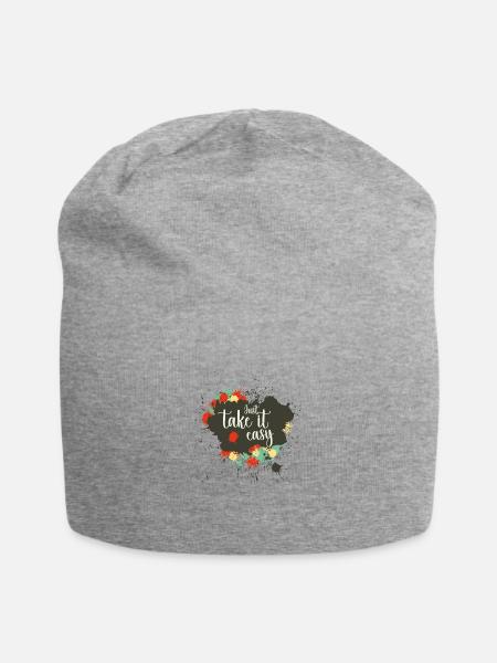 juste take it easy - Jersey Beanie - heather gray - Front