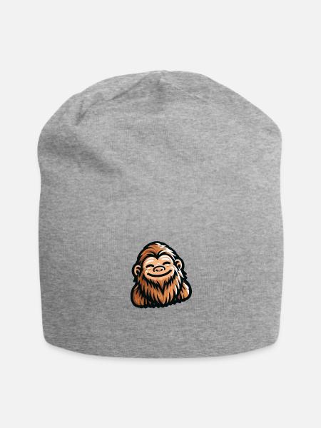 Happy Sasquatch Bigfoot - Jersey Beanie - heather gray - Front