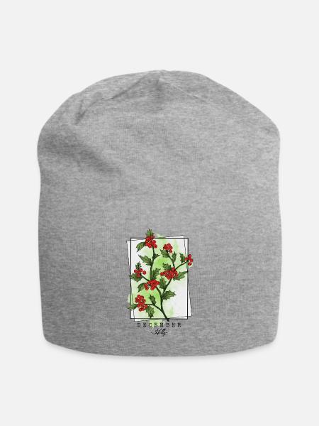 December Flower - Jersey Beanie - heather gray - Front