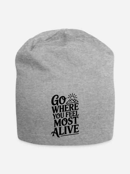 Go Where You Feel Most Alive - Jersey Beanie - heather gray - Front