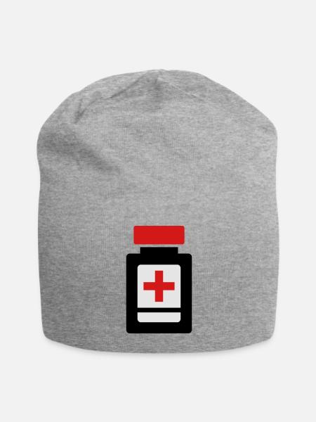 Pill bottle - Jersey Beanie - heather gray - Front
