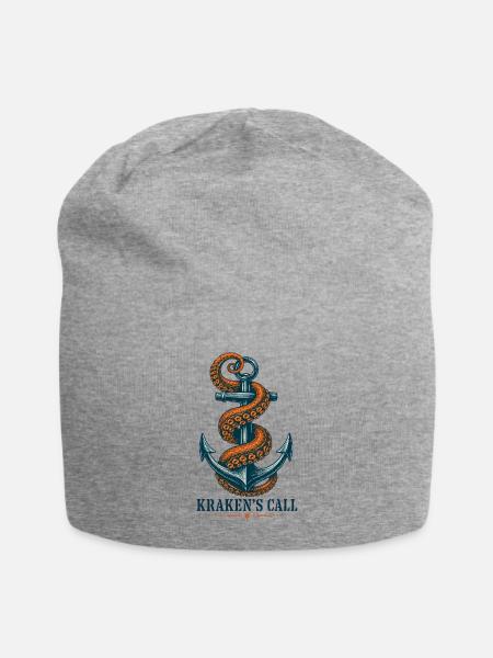 Tentacles Around the Anchor - Jersey Beanie - heather gray