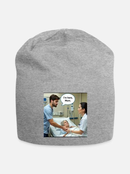 Hospital Scene with Family Support - Jersey Beanie - heather gray - Front