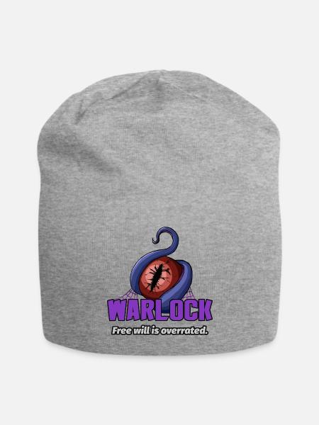 Warlock Class Free Will RPG Tabletop - Jersey Beanie - heather gray - Front