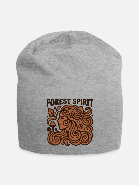 Forest Spirit Nature Logo - Jersey Beanie - heather gray - Front