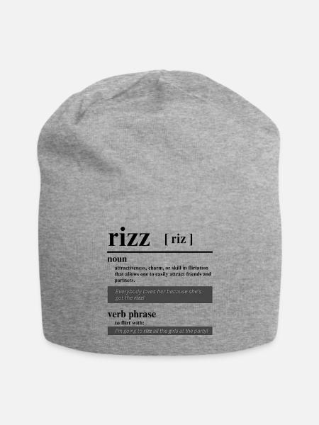 Riz Charm Typography - Jersey Beanie - heather gray - Front