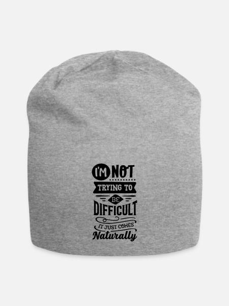 I m not trying to be difficult - Jersey Beanie - heather gray - Front