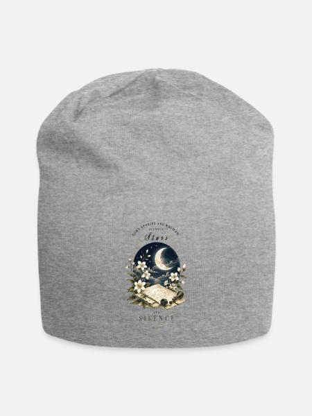 Some Stories Are Written in Silence - Jersey Beanie - heather gray - Front