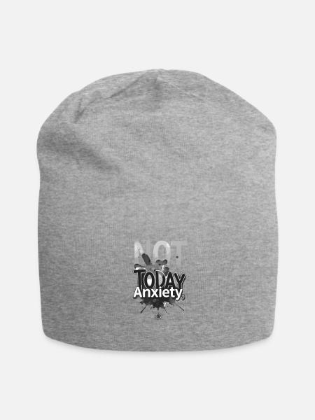 Not Today Anxiety - Jersey Beanie - heather gray - Front