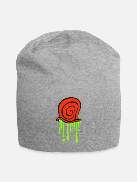 Snail shell Slime Disgusting Slimy Drops Dripping - Jersey Beanie - heather gray - Front