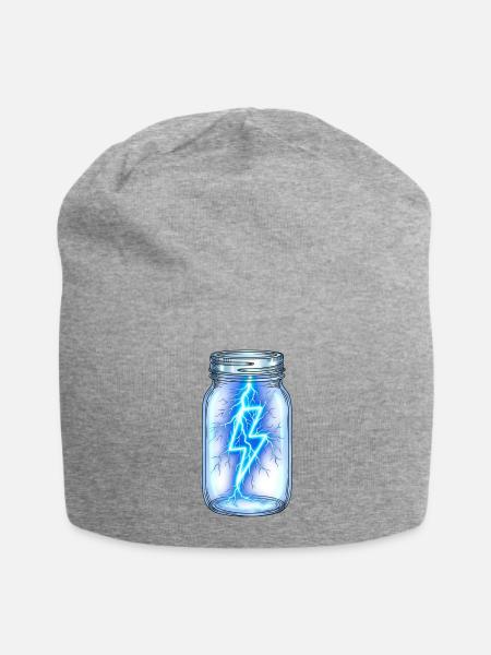 Electric Lightning in a Mason Jar - Jersey Beanie - heather gray