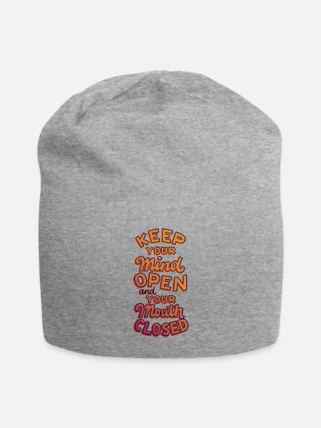 Mind Open Mouth Closed - Jersey Beanie - heather gray - Front