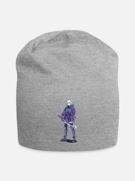 Neon Samurai: Crystal Armor - Jersey Beanie - heather gray