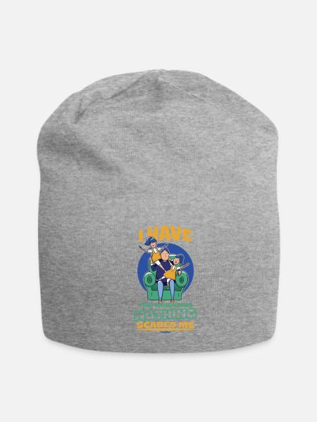 father and daughter - Jersey Beanie - heather gray