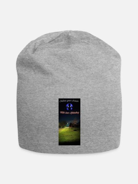 Flashlight at night - Jersey Beanie - heather gray - Front