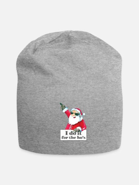 Funny Santa I Dot It For The Ho's - Jersey Beanie - heather gray