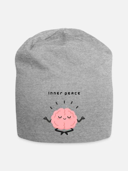 Mindful Brain Zen Pose - Jersey Beanie - heather gray