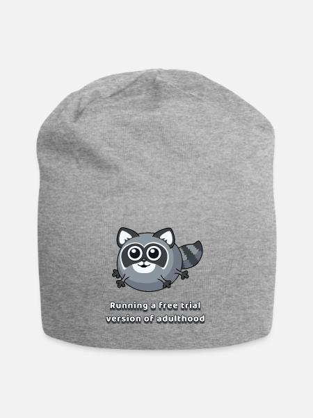 Raccoon Adulthood Trial - Jersey Beanie - heather gray - Front