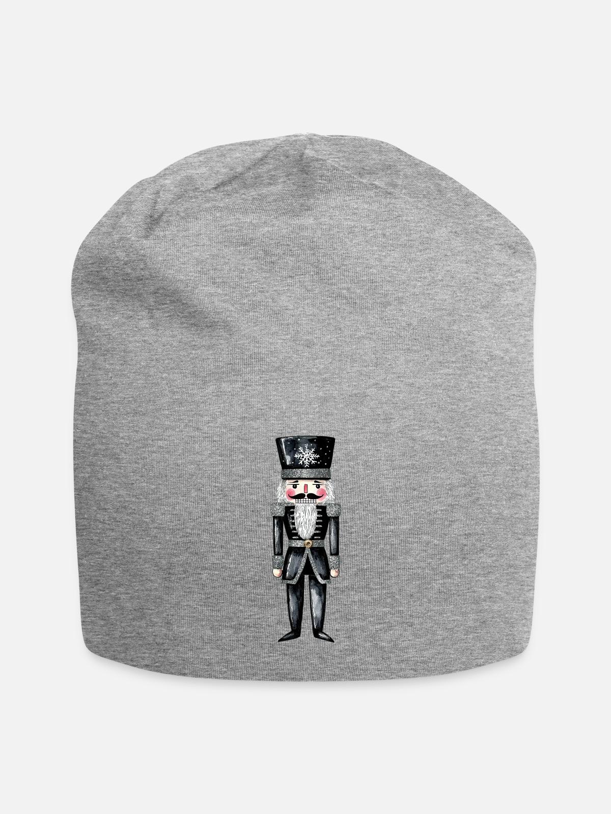 Black Nutcracker Soldier - Jersey Beanie - heather gray - Front