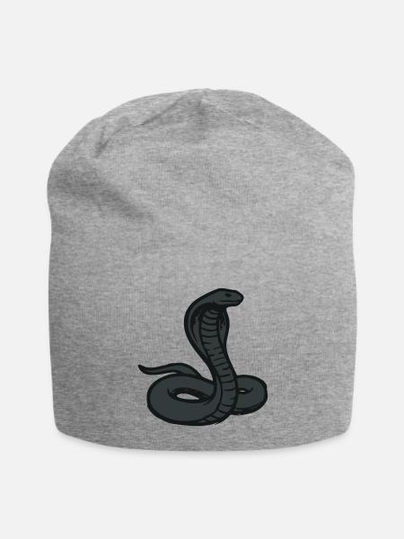 Cobra Snake Venomous Reptile Terrarium Keeper - Jersey Beanie - heather gray - Front