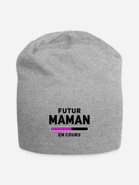 Future Mother Daughter in progress - Jersey Beanie - heather gray - Front