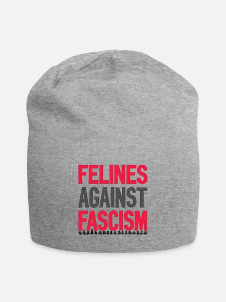 Felines Against Fascism - Jersey Beanie - heather gray - Front